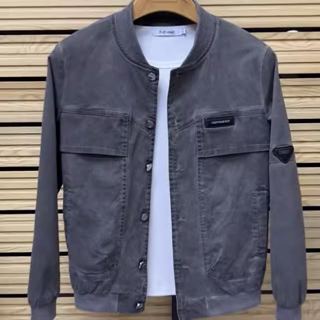 Spring and Autumn Men Large Pocket Minimalist All-Matching Jacket