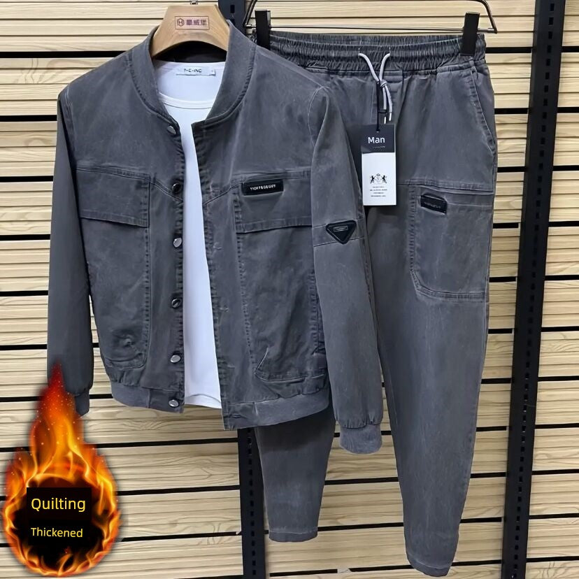 Spring and Autumn Men Large Pocket Minimalist All-Matching Jacket