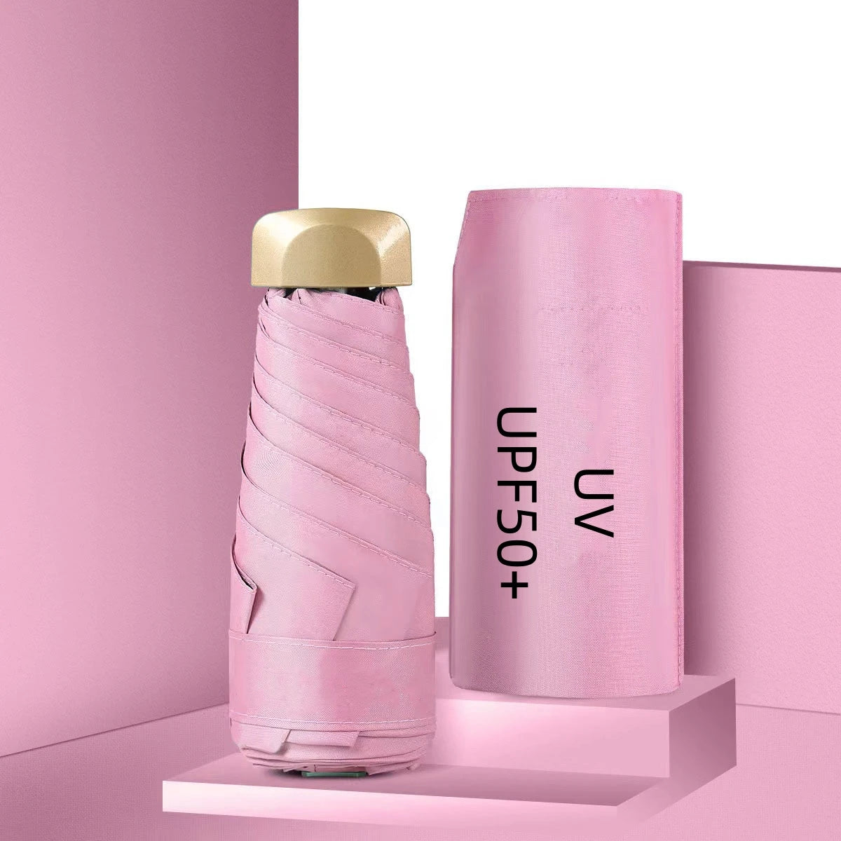 UPF50+ Umbrella Mini Pocket Sun Shade Umbrella Portable Vinyl Folding Rain Travel Umbrella UV Protection Parasol Capsule