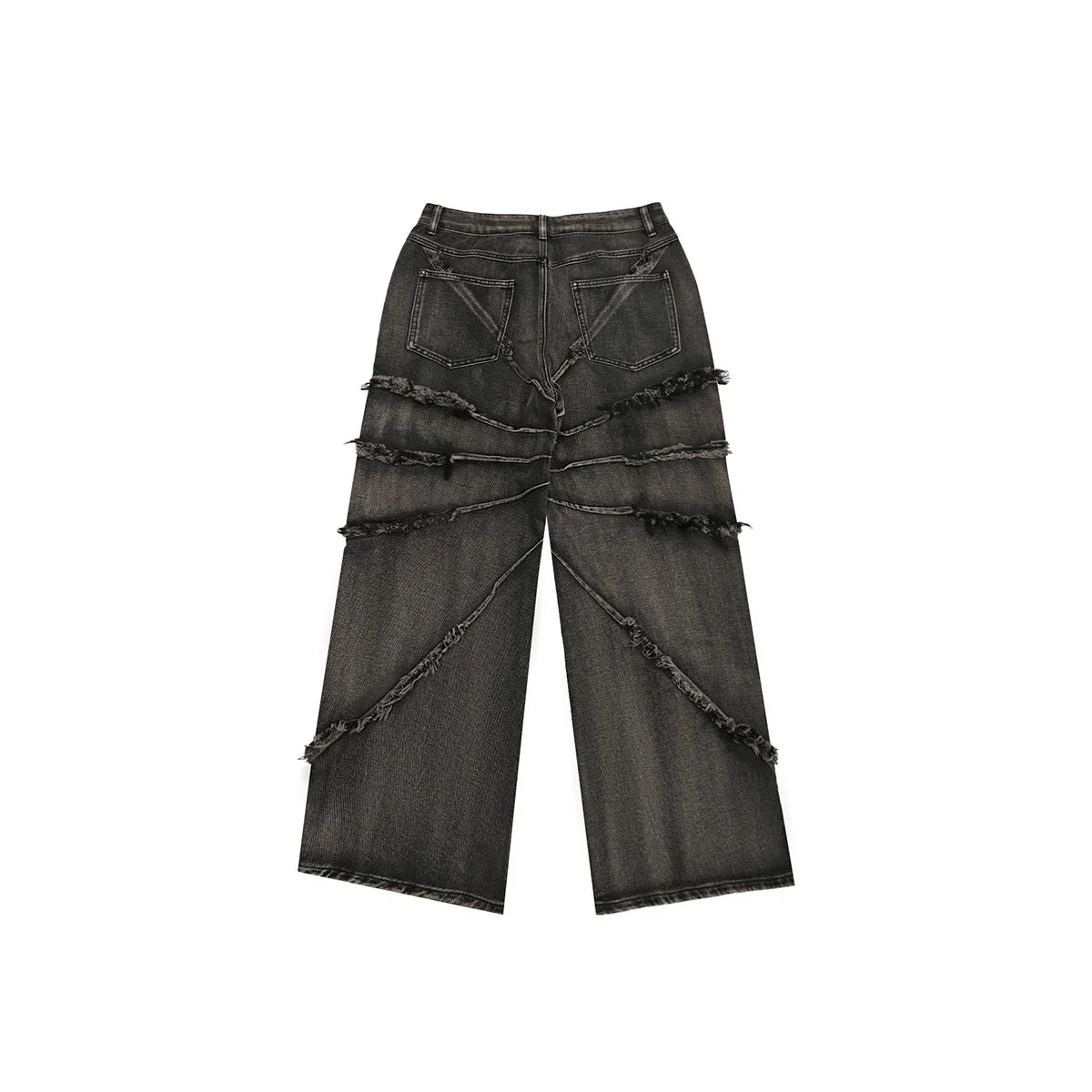 Hot Sale Hip Hop Customized High Quality Distressed Black Baggy Denim Pants Men's Loose Fit Streetwear Stack Jeans