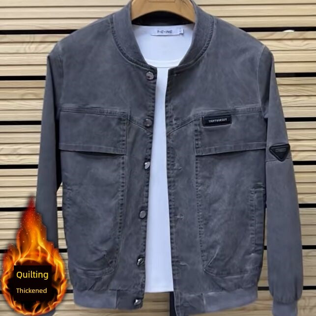 Spring and Autumn Men Large Pocket Minimalist All-Matching Jacket