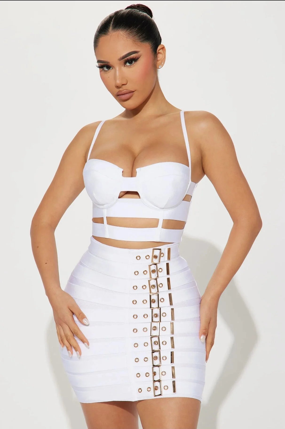 Punk bandage skirt set