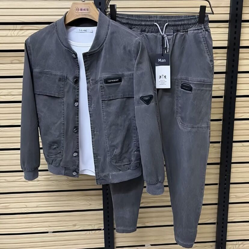 Spring and Autumn Men Large Pocket Minimalist All-Matching Jacket