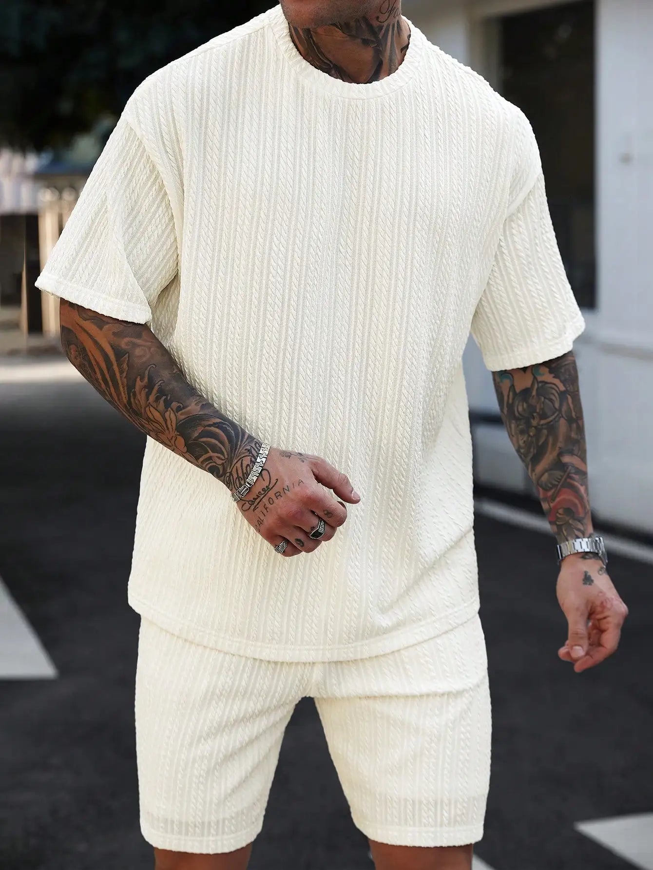 Men's Jacquard Set ; Casual and Comfortable ; Suitable for Daily Occasions