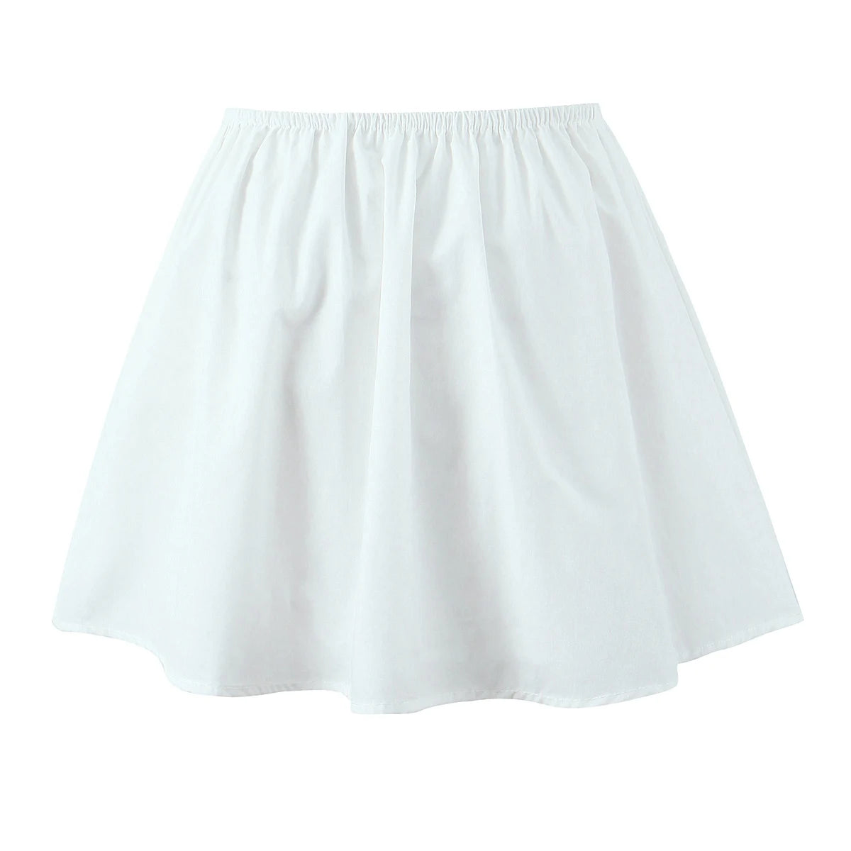 White Lapel V neck Short Puff Sleeve Shirt ; Tank Top ; Bow Elastic Waist ;  Mini Skirt ladies 2 Pieces Set