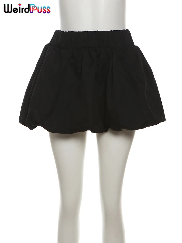 Ball Gown Skirts ; Y2K Hottie ; Trendy Midnight Waistband ; Miniskirts