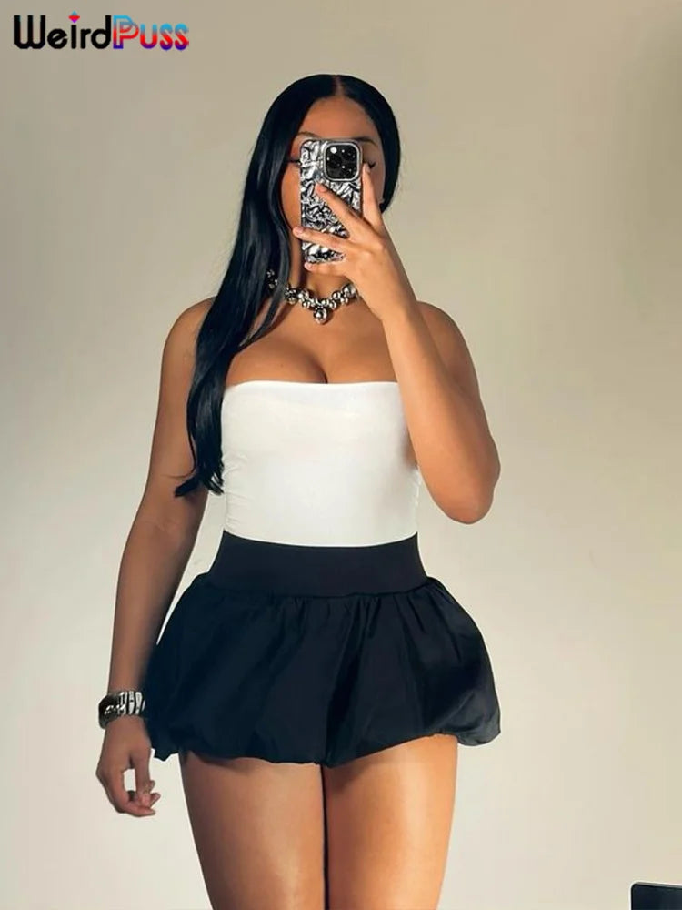 Ball Gown Skirts ; Y2K Hottie ; Trendy Midnight Waistband ; Miniskirts