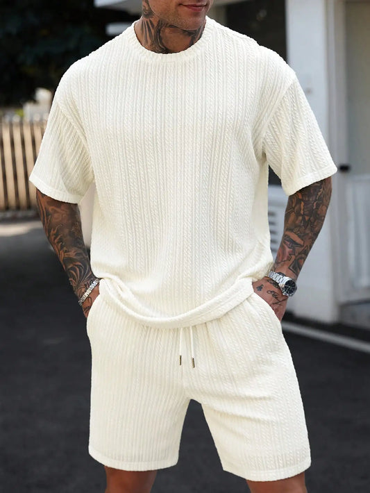 Men's Jacquard Set ; Casual and Comfortable ; Suitable for Daily Occasions