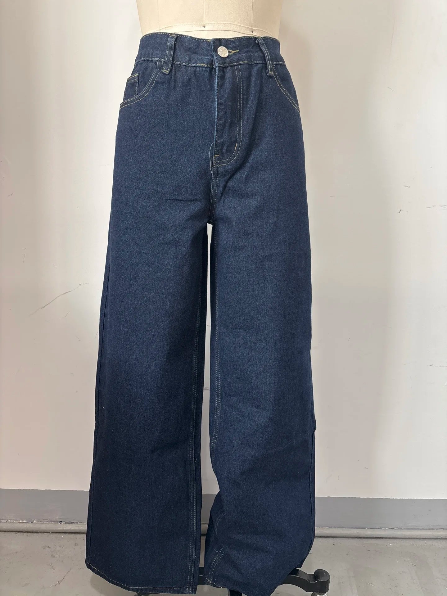 Denim Coat Trouser Women 2 Pieces Set Lapel Full Sleeves Pullover Floor Length High Waist Wide Leg Pants Female 2025 Spring Suit