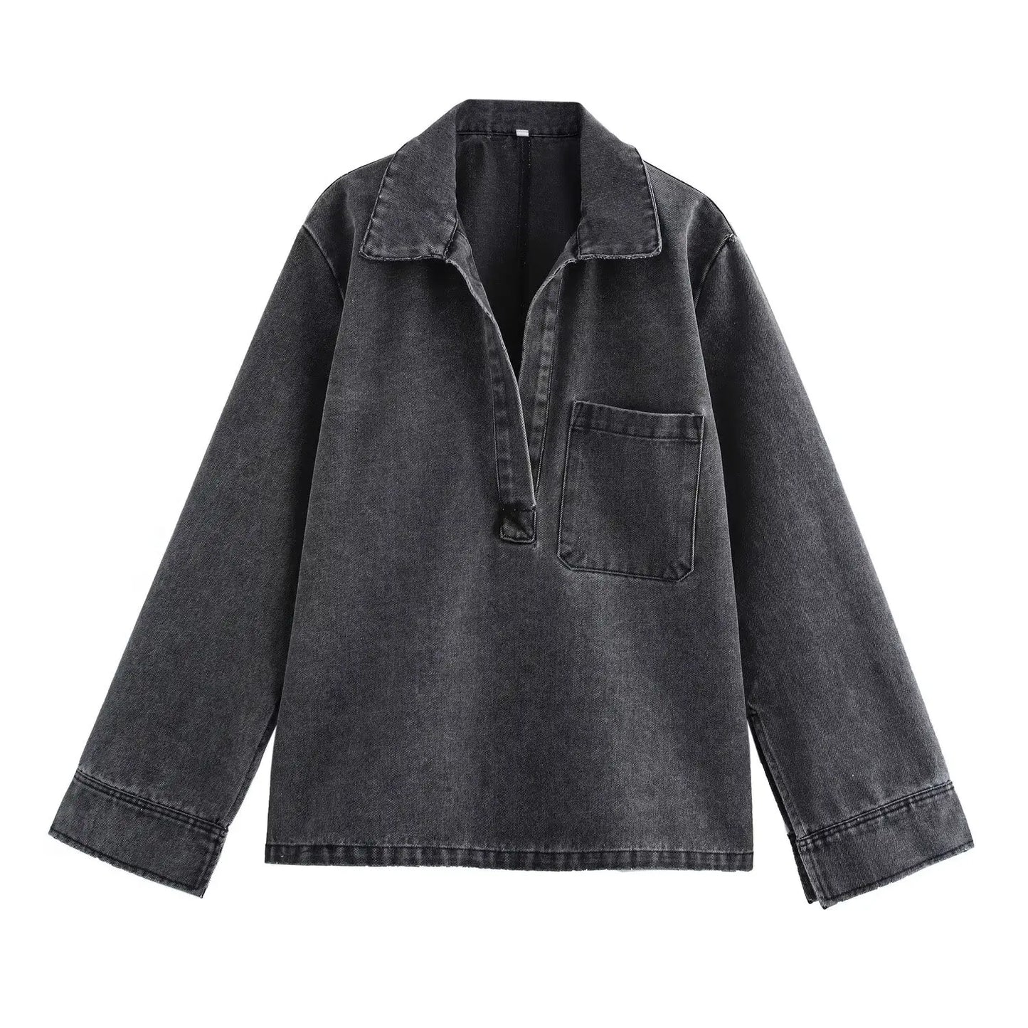 2024 Autumn Jeans Sets Women Turn-down Collar Casual Top Fashion High Waist Streetwear Female Denim Pant Two Piece Set